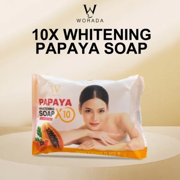 WORADA PAPAYA 10X WHITENING KOJIC SOAP 70g For All Skin Type Brightening I Moisturizing |Whitening