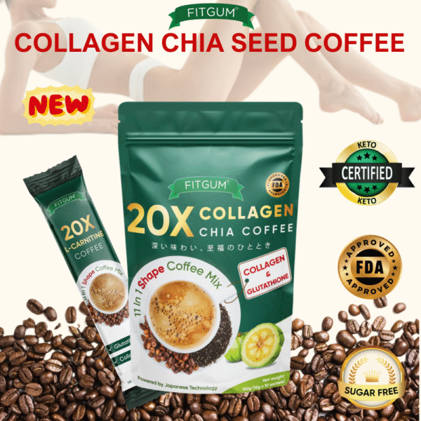 FitGum Collagen Chia Coffeee
